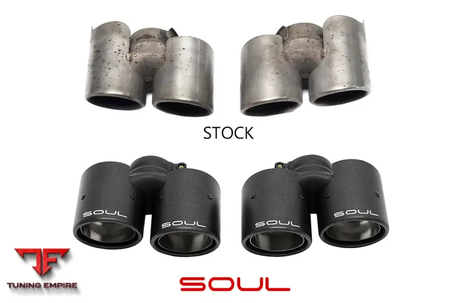 SOUL PORSCHE 991.1 CARRERA BASE (WITHOUT PSE) BOLT ON EXHAUST TIPS
