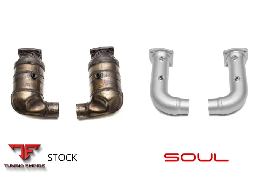 SOUL PORSCHE 991 TURBO CAT BYPASS DOWNPIPE