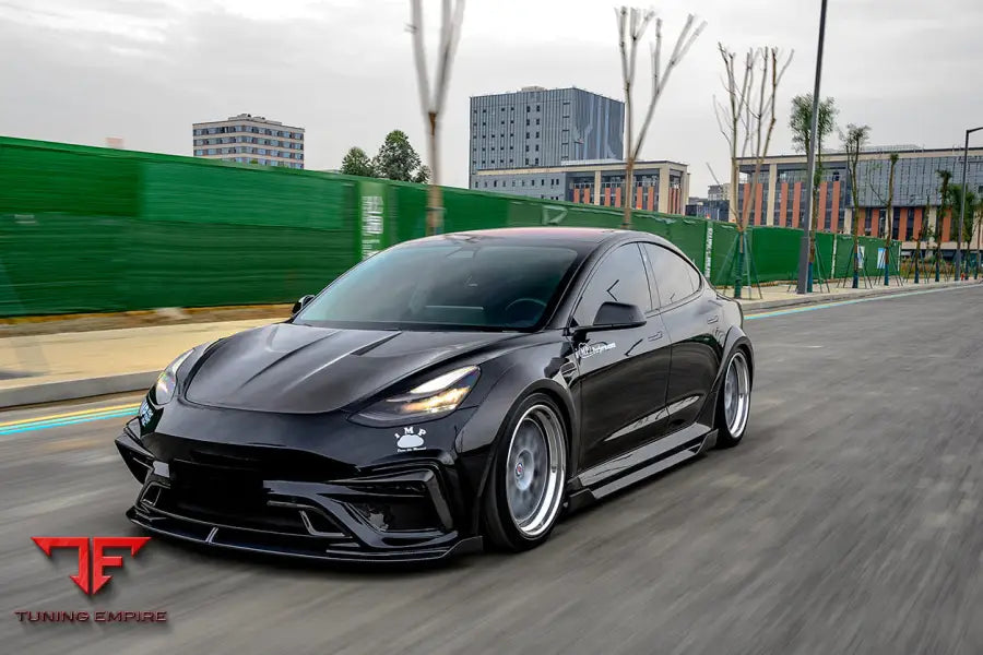 TESLA MODEL 3 IMP PERFORMANCE CARBON FIBER SIDE SKIRTS WITH UNDER BOARD BSD
