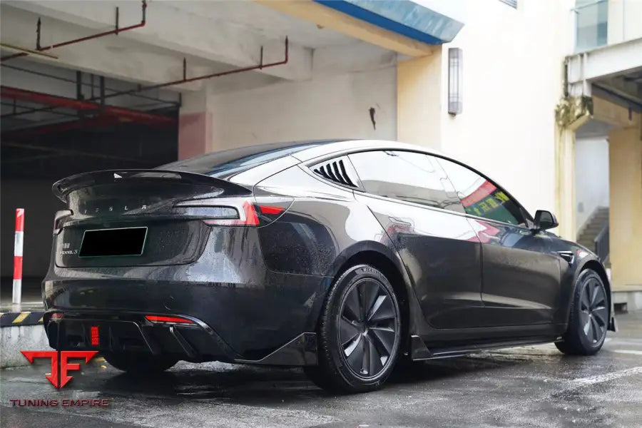 TESLA MODEL 3 LCI TURBO STYLE CARBON FIBER PATTERN LOOK BODY KIT BSD