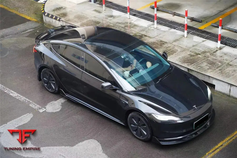 TESLA MODEL 3 LCI TURBO STYLE CARBON FIBER PATTERN LOOK BODY KIT BSD