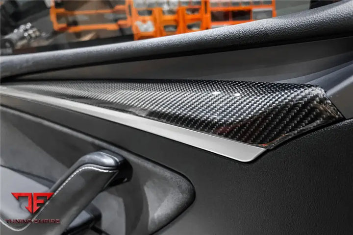 TESLA MODEL 3Y OEM STYLE AUTOCLAVE CARBON FIBER DOOR TRIM INTERIOR REPLACEMENT BSD