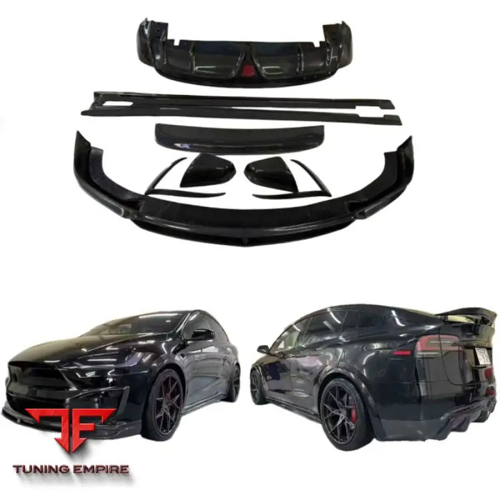 TESLA MODEL X CMST CARBON FIBER BODY KIT FOR FRONT LIP SIDE SKIRTS REAR LIP SPOILER FRONT & REAR BUMPERS (2023+)