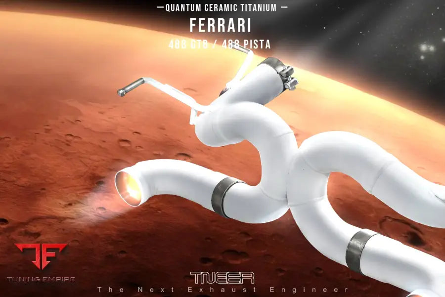 TNEER FERRARI 488 GTB CERAMIC COATED TITANIUM DOWNPIPE