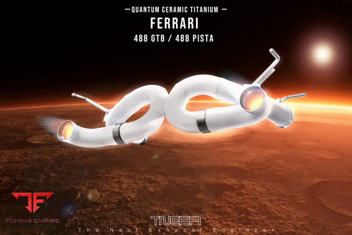 TNEER FERRARI 488 PISTA CERAMIC COATED TITANIUM DOWNPIPE