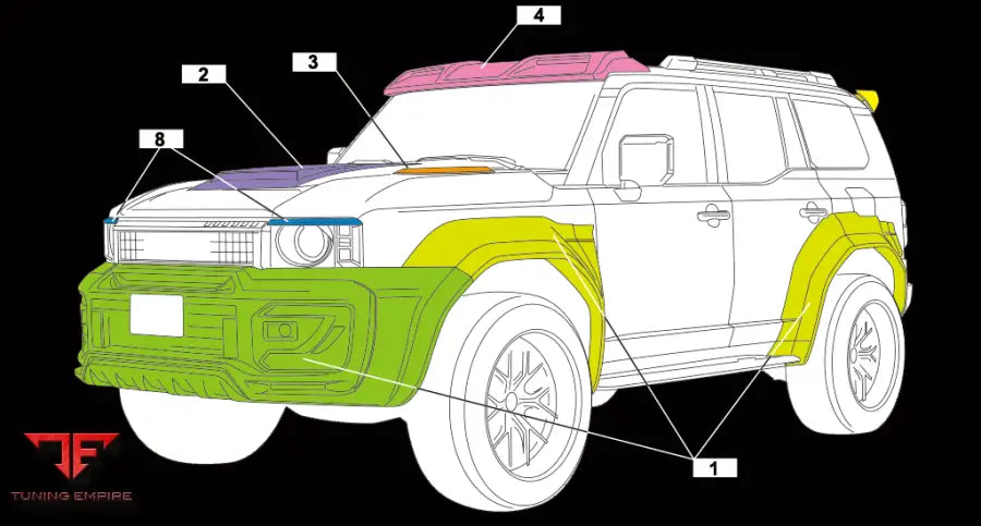 TOYOTA LAND CRUISER 250 BODY KIT WITH WHEELS